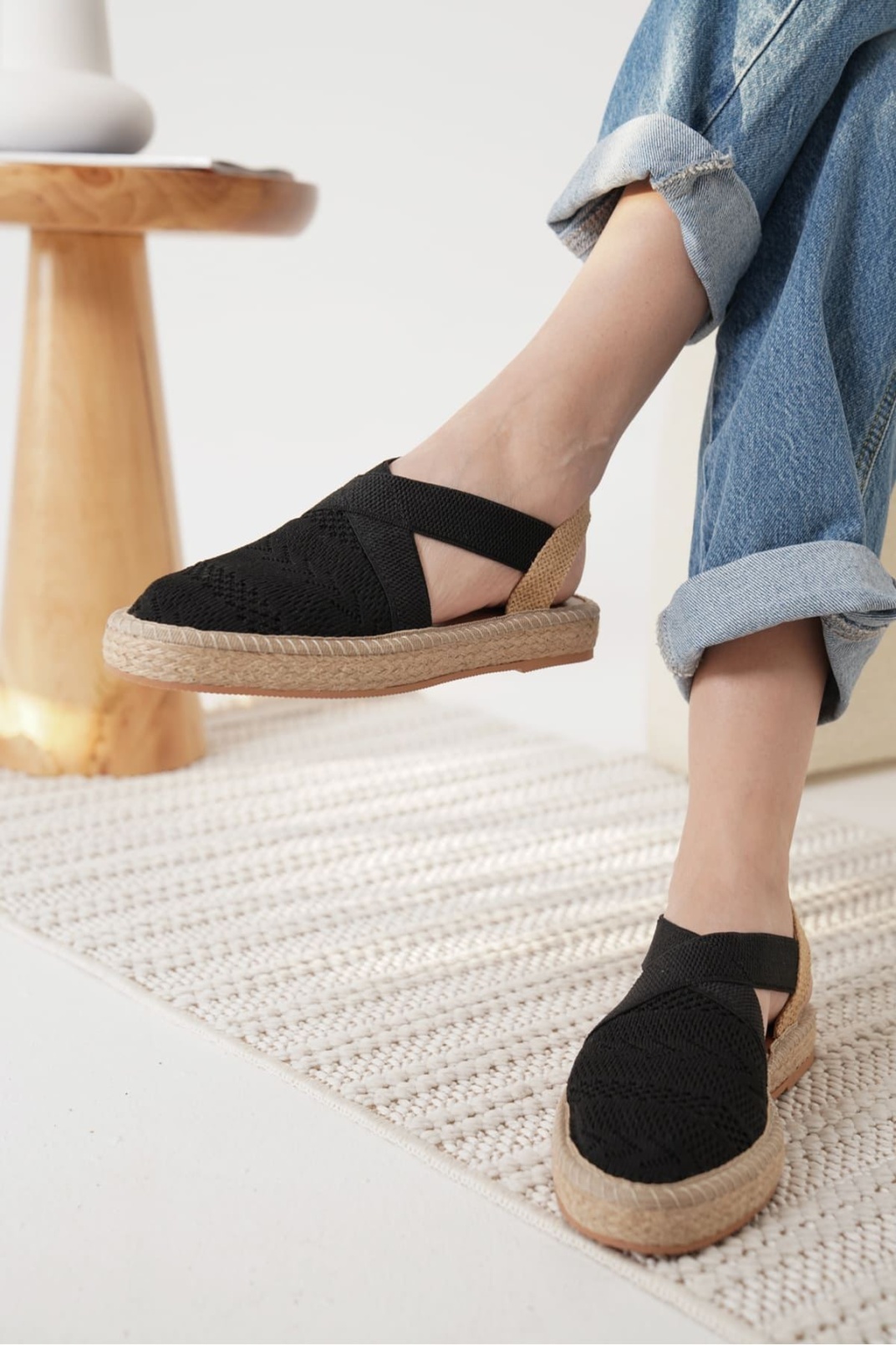 Rosa Kadın Siyah Espadril Ayakkabı