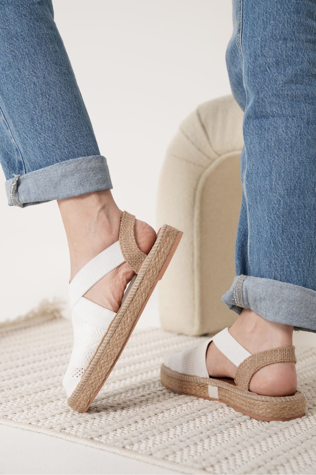 Rosa Kadın Beyaz Espadril Ayakkabı