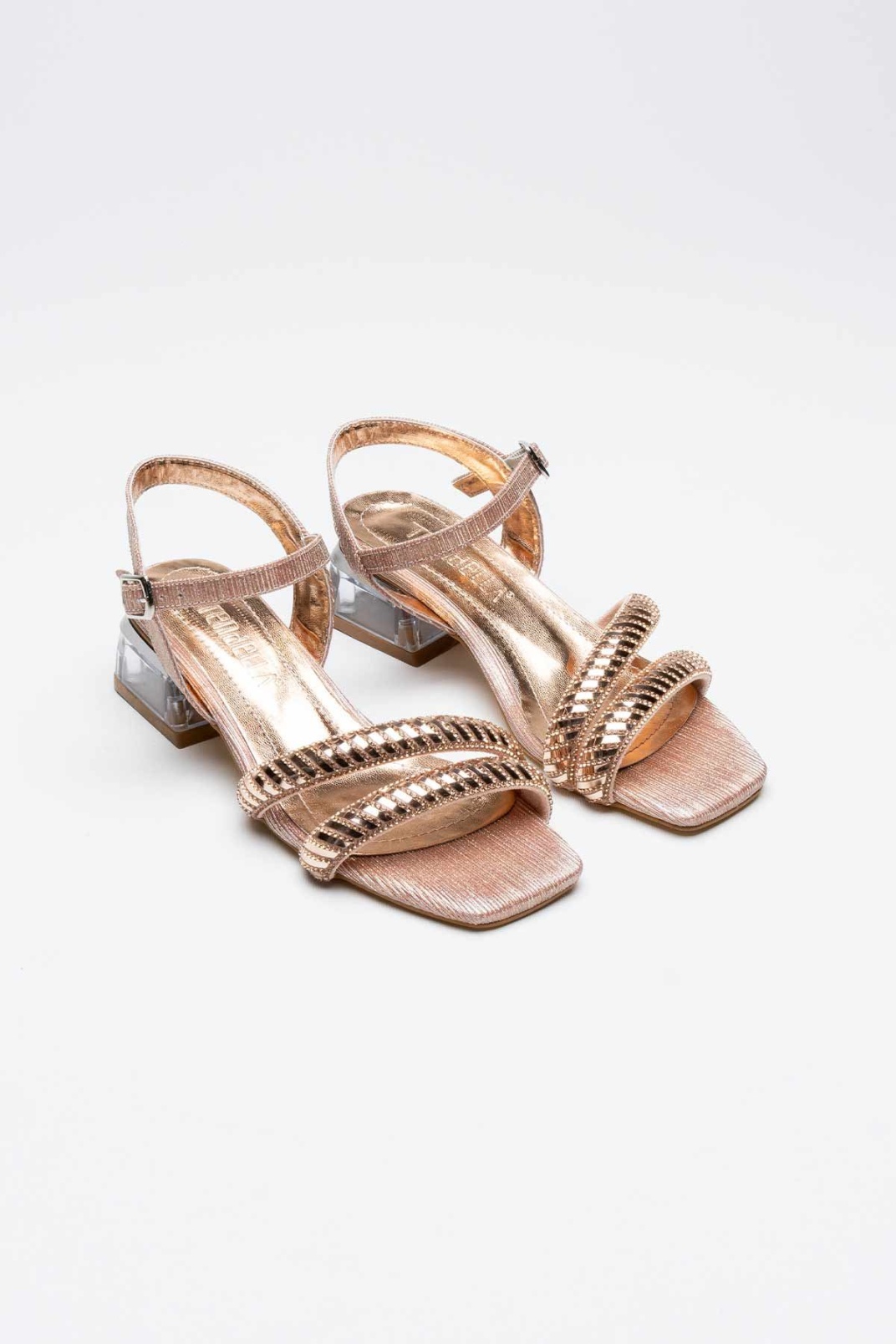 Rule Rose Gold Taşlı Kadın Topuklu Sandalet