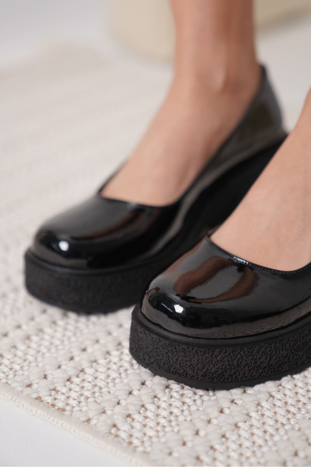 Talya Kadın Siyah Rugan Günlük Ayakkabı