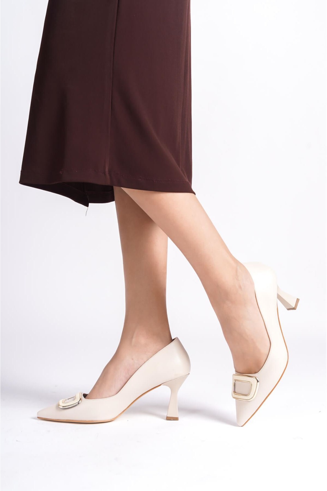 Emery Kadın Bej Topuklu Ayakkabı