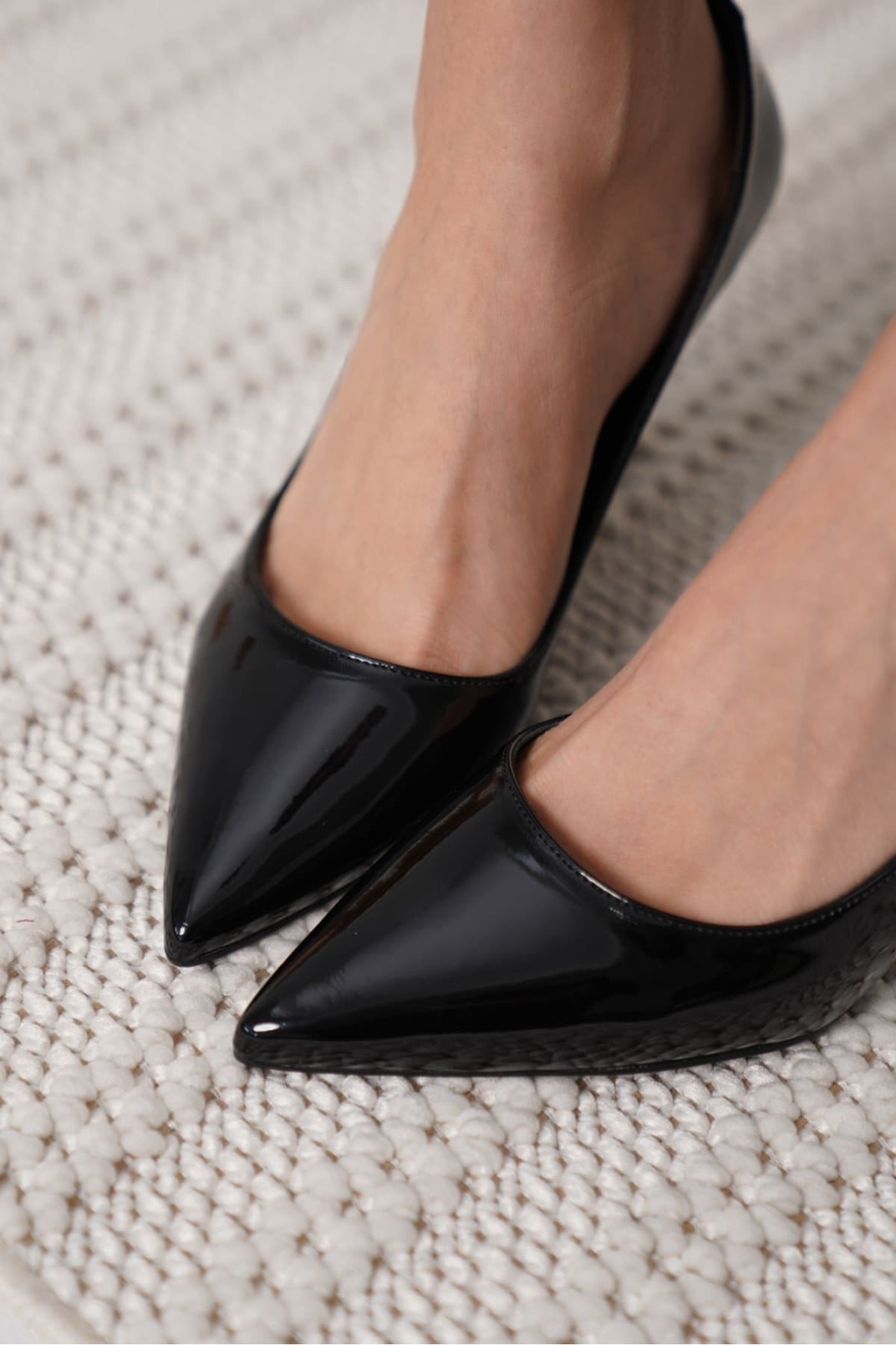 Monica Siyah Rugan Kadın Stiletto