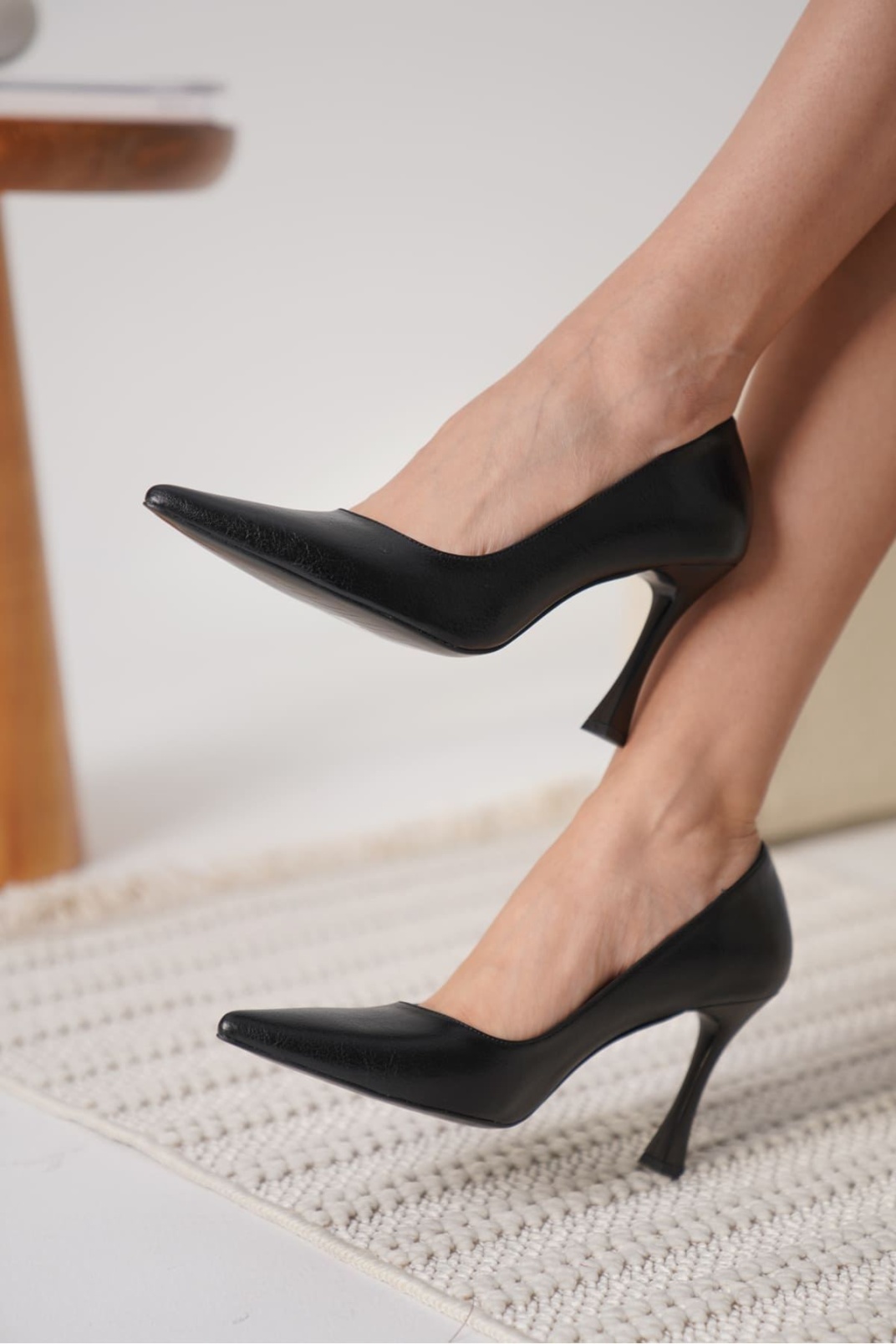 Blade Siyah Cilt Kadın Stiletto