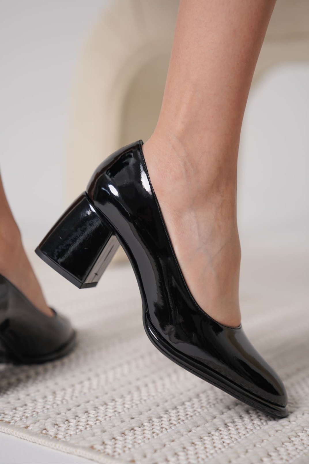 Candie Siyah Rugan Kadın Stiletto