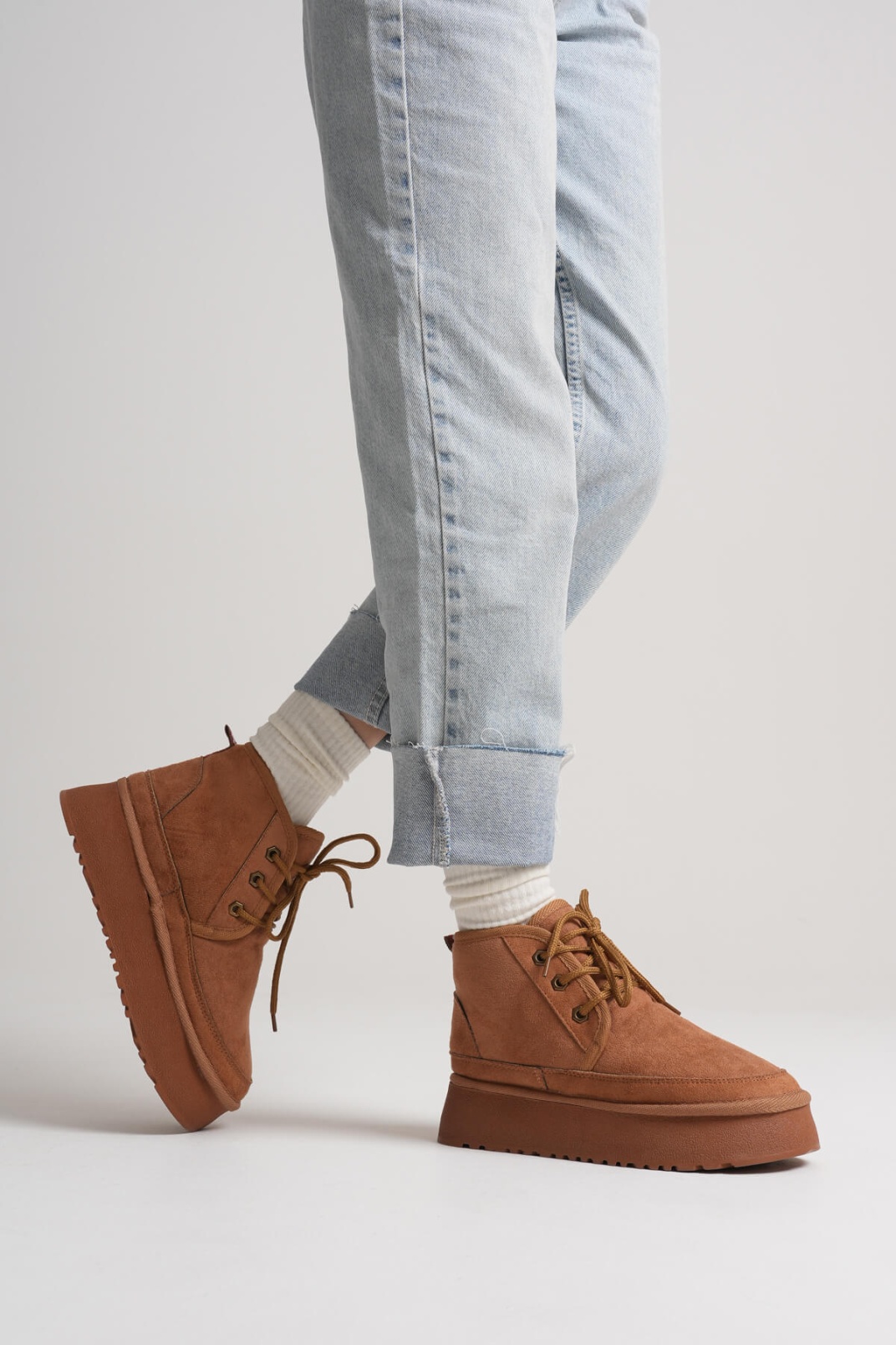 Elena Kadın Taba Kışlık İçi Kürklü Kalın Taban Bot