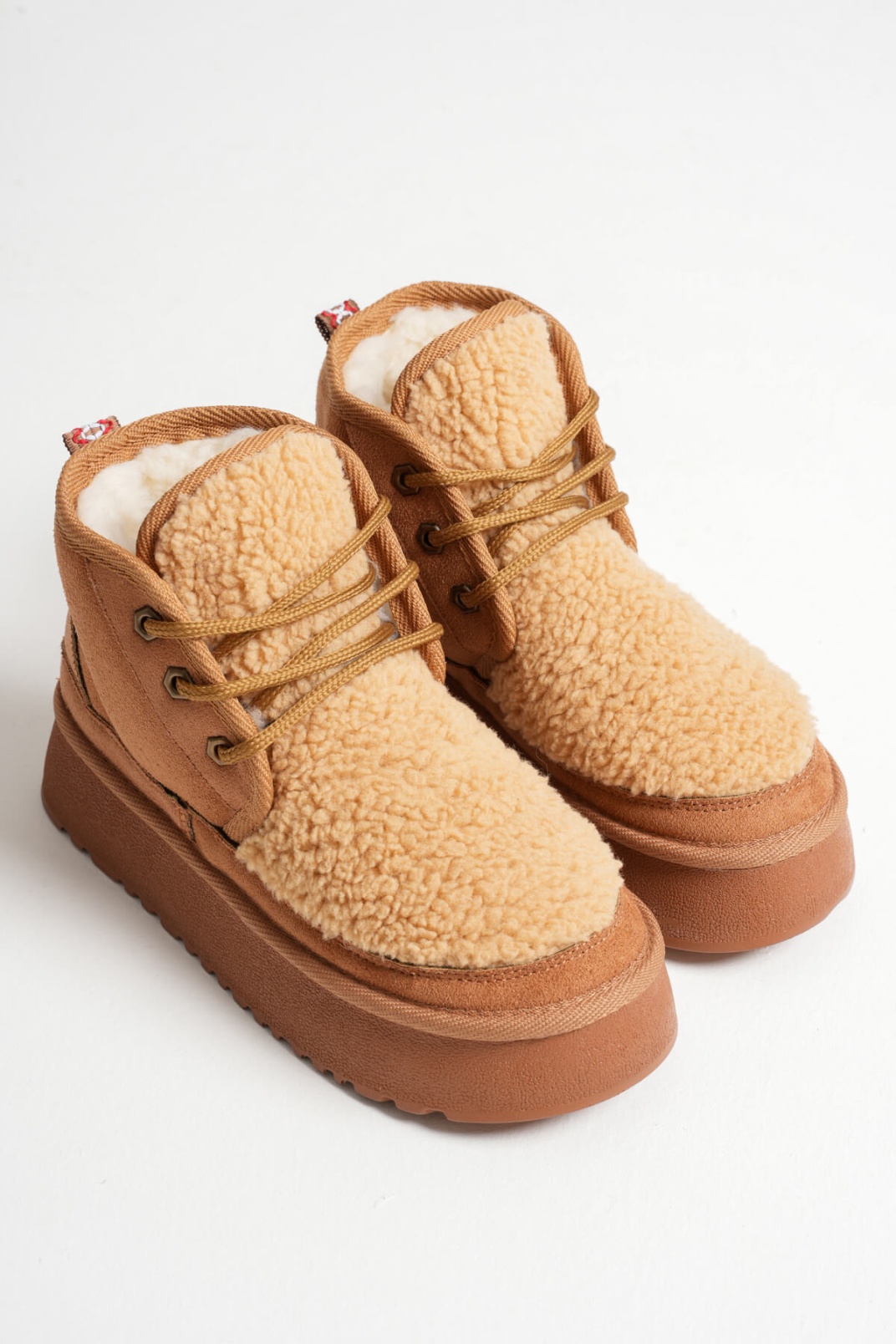 Loana Kadın Kürklü Taba Kışlık Kalın Tabanlı Bot