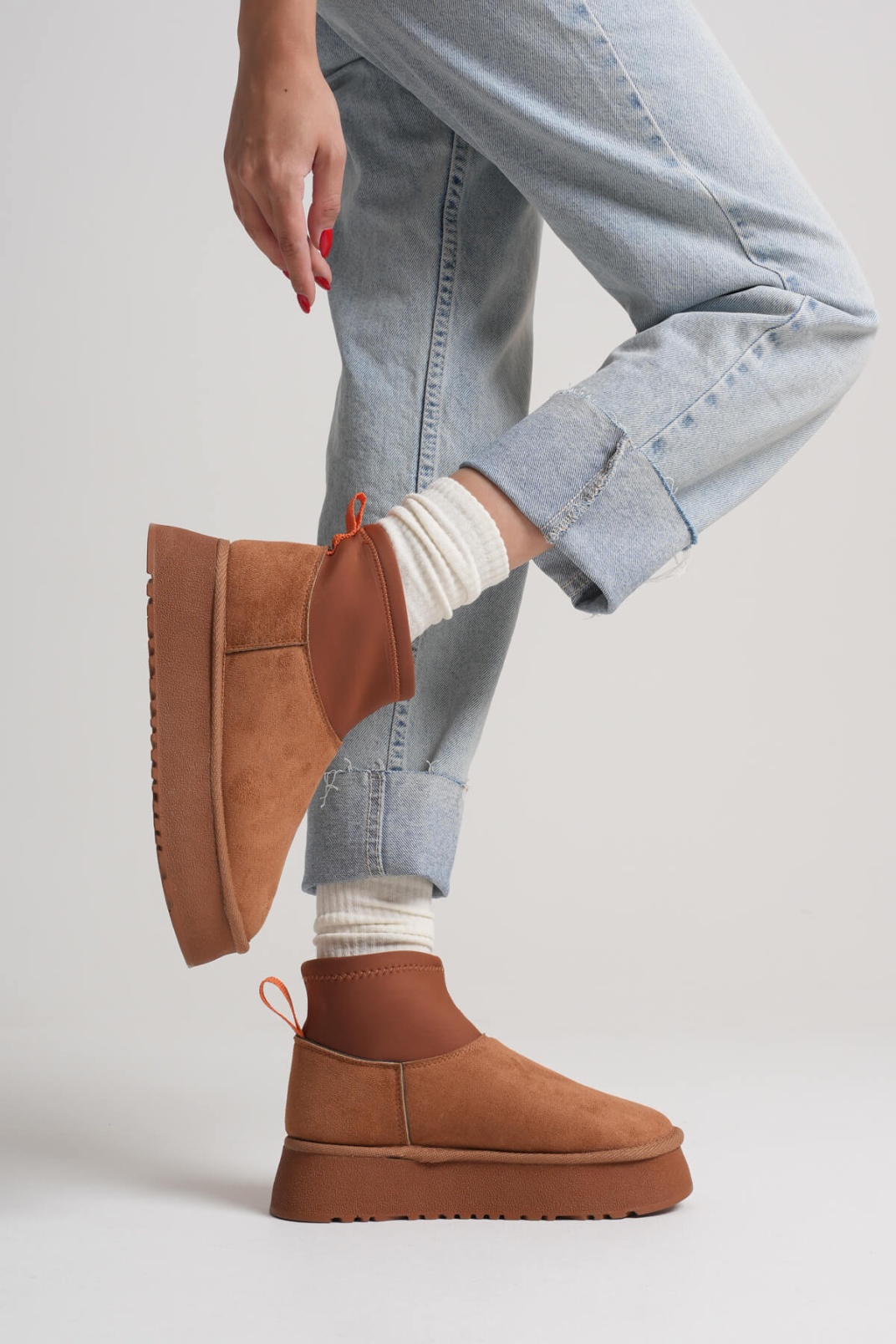 Nadia Kadın Taba Kışlık İçi Kürklü Kalın Taban Bot