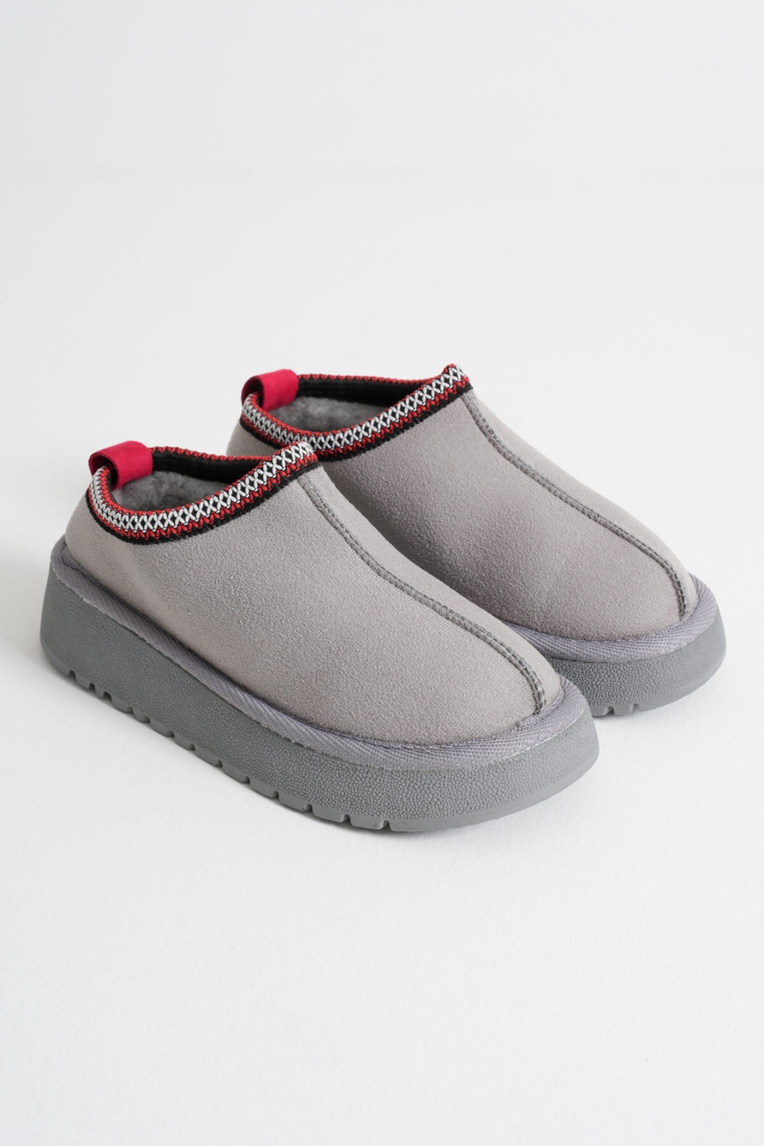 Elsa Kadın Gri Kışlık Kürklü Terlik