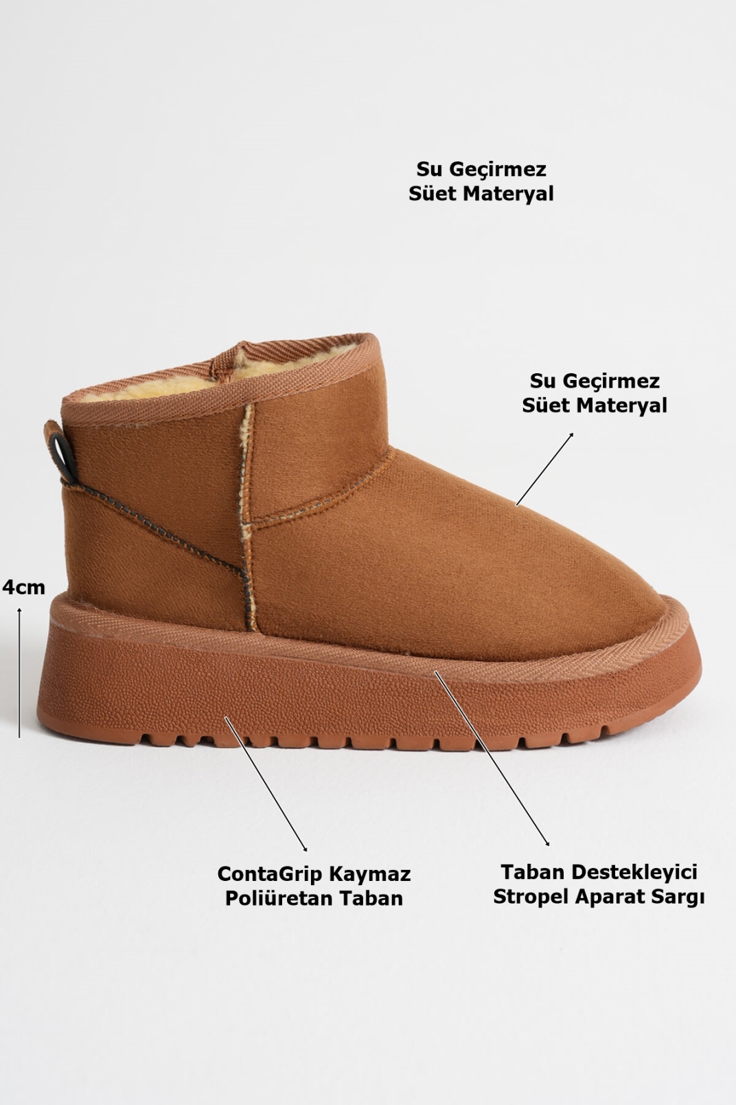 Alina Kadın Taba Kışlık Kürklü Bot