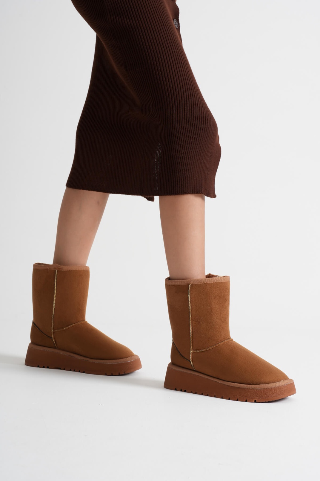 Anisa Kadın Taba Kışlık Kürklü Bot