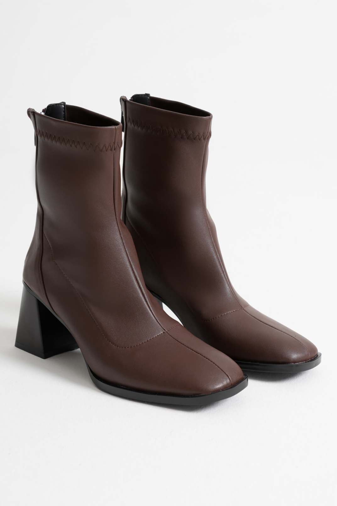 Arvena Acı Kahve Kalın Topuklu Streç Bot