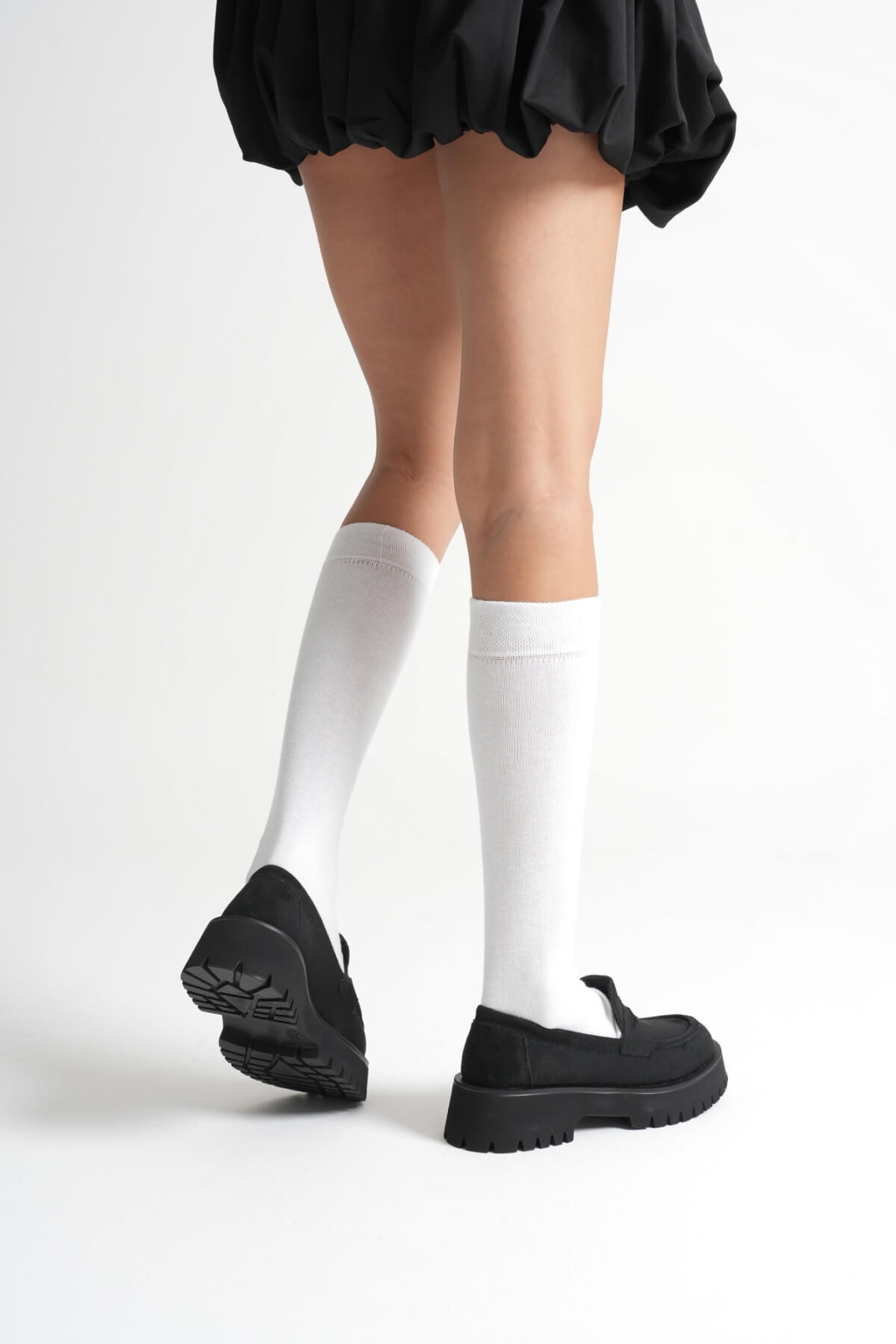 Noir Kadın Günlük Siyah Süet Loafer Ayakkabı