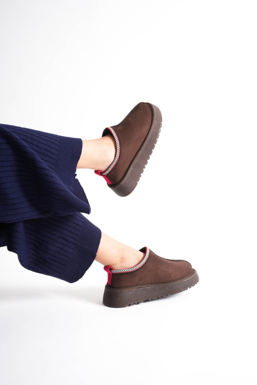 Elsa Kadın Acı Kahve Kışlık Kürklü Terlik