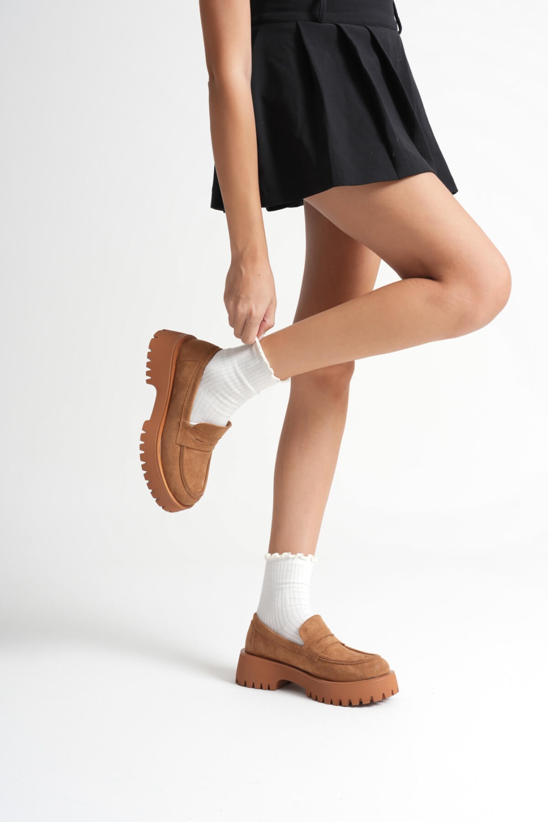 Noir Kadın Günlük Taba Süet Ayakkabı