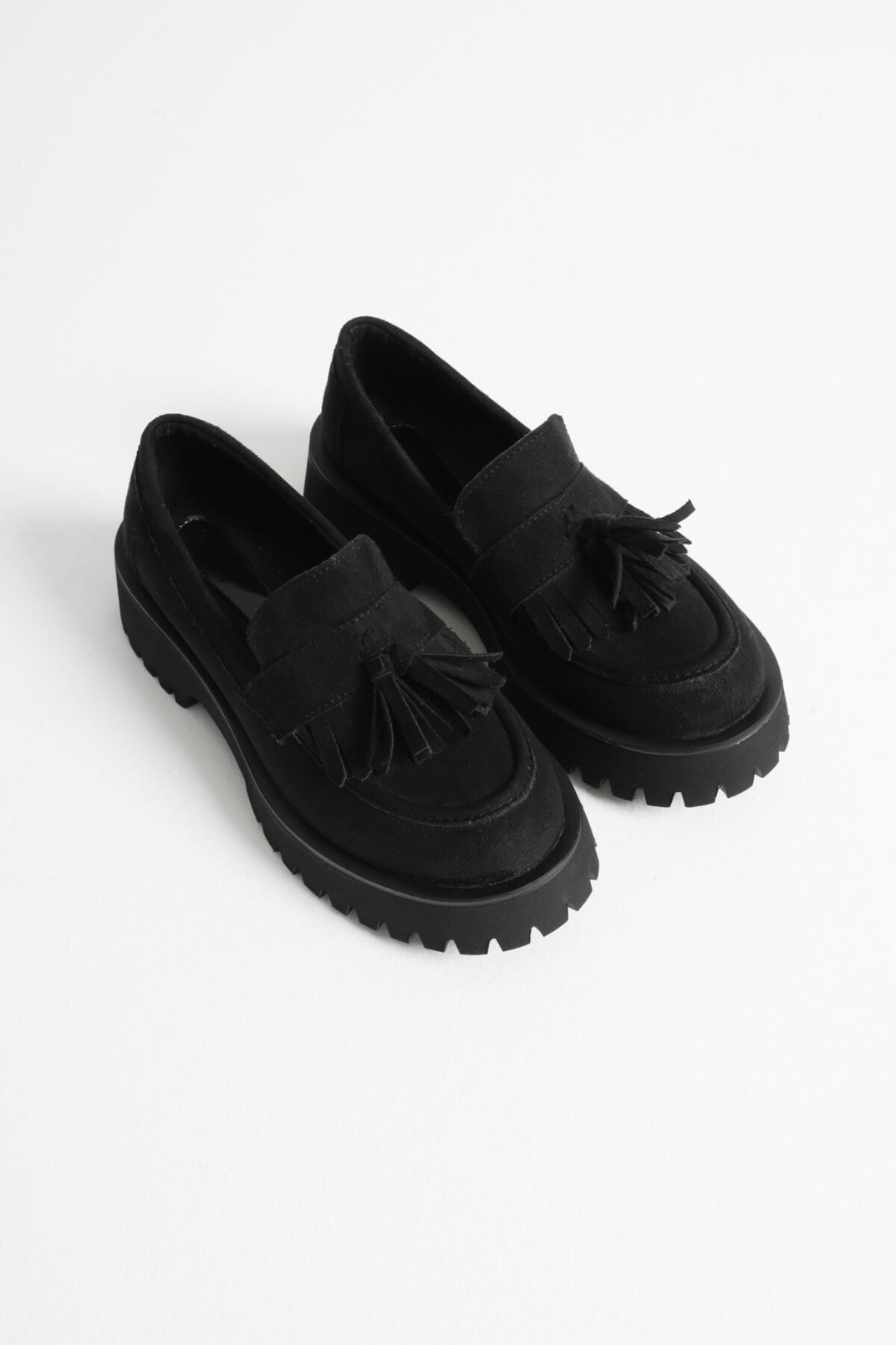 Mina Kadın Günlük Siyah Süet Loafer Ayakkabı