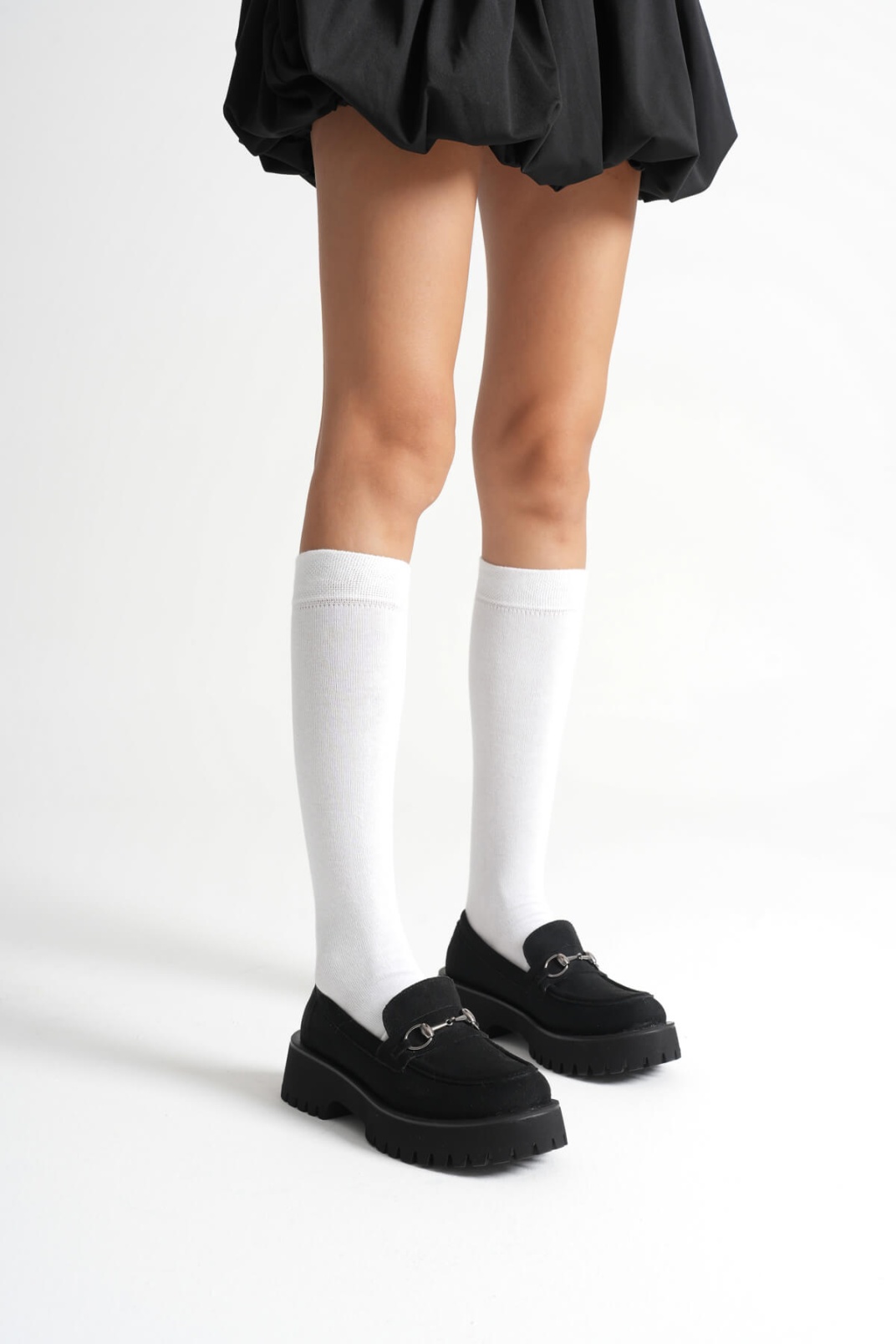 Lara Toka Detaylı Siyah Süet Günlük Loafer Ayakkabı