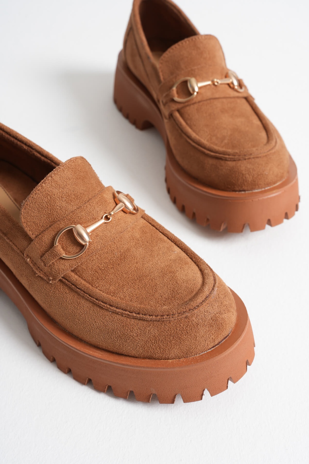 Lara Toka Detaylı Taba Süet Günlük Loafer Ayakkabı