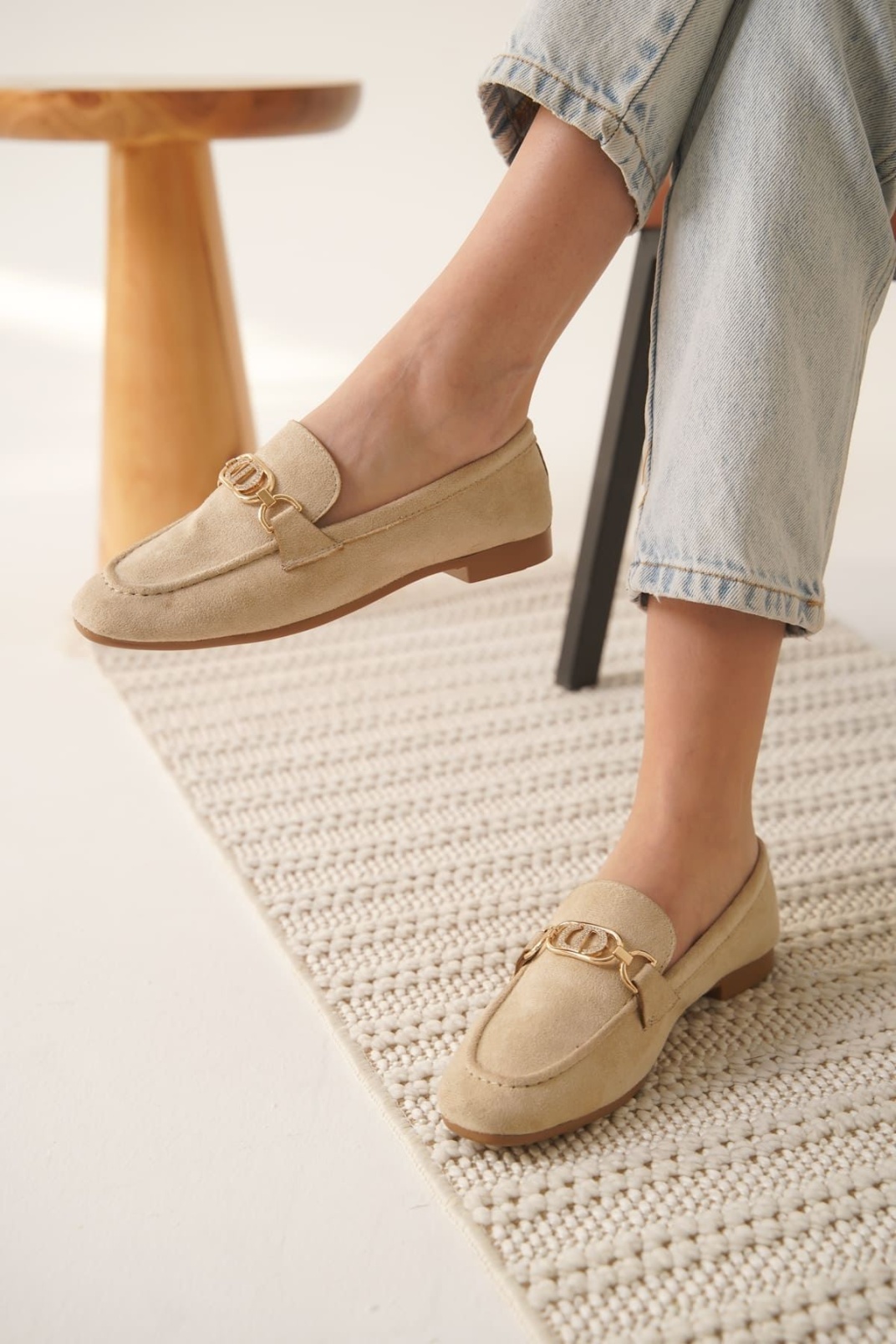 Kadın Süet Bej Günlük Ayakkabı TR27MS01B