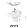 CREAVIT DUVARA DAYALI LAVABO OVAL BEYAZ 40*50CM TP155