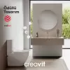 CREAVIT MARE RIM OFF ( KANALSIZ ) DUVARA DAYALI KLOZET BEYAZ MA361  ( REZERVUAR VE KAPAK DAHİL DEĞİLDİR! )