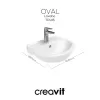CREAVIT DUVARA DAYALI OVAL LAVABO BEYAZ 36*45CM TP145 DELİKLİ