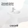 CREAVIT DUVARA DAYALI OVAL LAVABO BEYAZ 36*45CM TP145 DELİKLİ