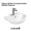 CREAVIT DUVARA DAYALI OVAL LAVABO BEYAZ 36*45CM TP145 DELİKLİ