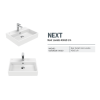 CREAVIT NEXT TEZGAH ÜZERİ KARE LAVABO BEYAZ 40X50 CM NX242