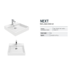 CREAVIT NEXT 50x50 TEZGAH ÜSTÜ KARE LAVABO BEYAZ NX255