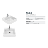 CREAVIT NEXT TEZGAH ÜZERİ KARE 50 CM BEYAZ LAVABO NX256
