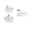 CREAVIT NICE TEZGAH ÜZERİ DELİKLİ LAVABO 45 CM BEYAZ NC046