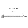 TRAPEZ VİDA 6,3 X 100 MM 6 DELER - 50 ADET