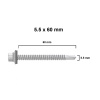 TRAPEZ VİDA 5,5 X 60 MM 12 DELER - 50 ADET