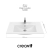 CREAVIT SU ETAJERLİ LAVABO 80 CM BEYAZ SU080