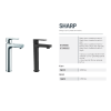 CREAVIT SHARP LAVABO ARMATÜRÜ UZUN KROM SR6500