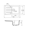 MARMORIN PROFIR 860 STEEL METALLIC 1 GÖZLÜ DAMLALIKLI GRANİT EVİYE METALİK GRİ