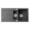 MARMORIN BARIO 1000 STEEL METALLIC 1,5 GÖZLÜ DAMLALIKLI GRANİT EVİYE METALİK GRİ