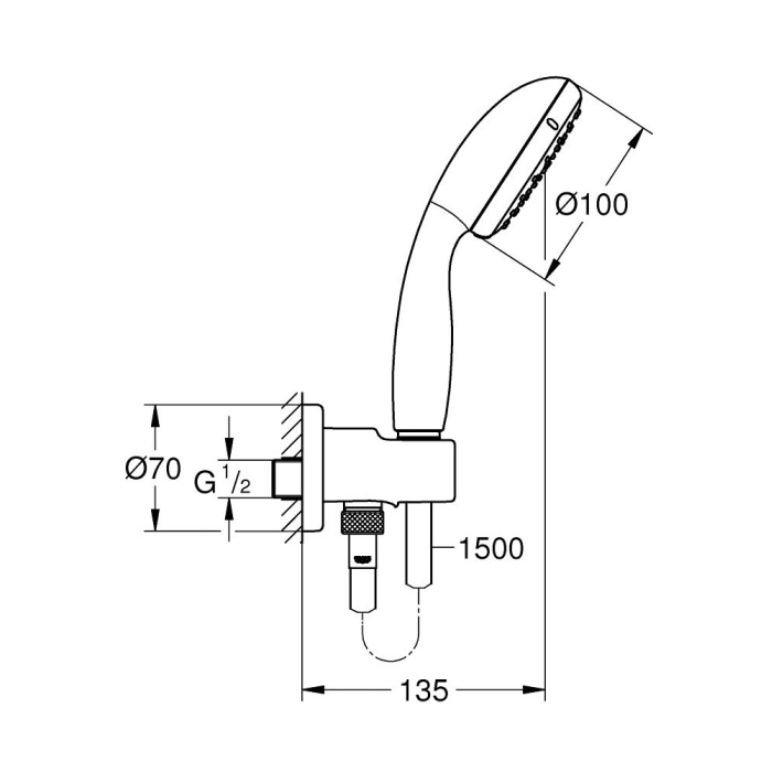 GROHE NEW TEMPESTA 100 II EL DUŞU SETİ 26406001