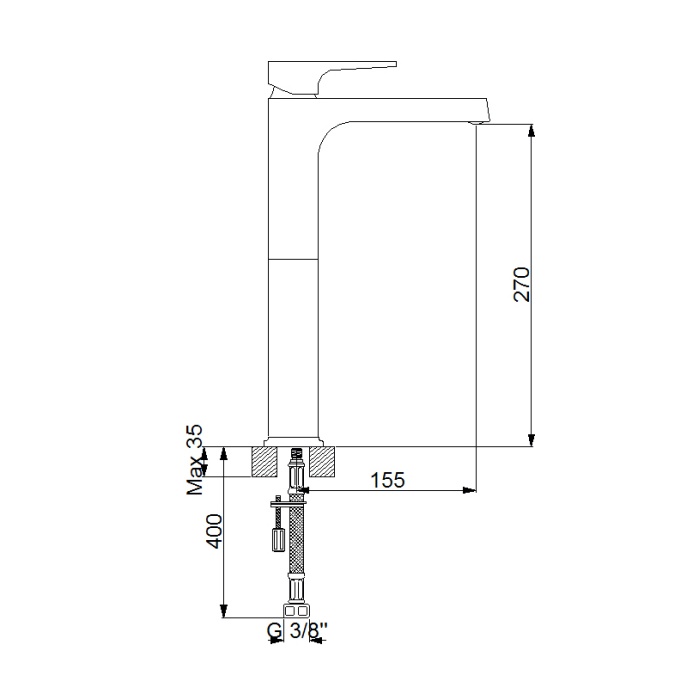 NEWARC AQUA ÇANAK TİPİ LAVABO BATARYASI BEYAZ 941001W