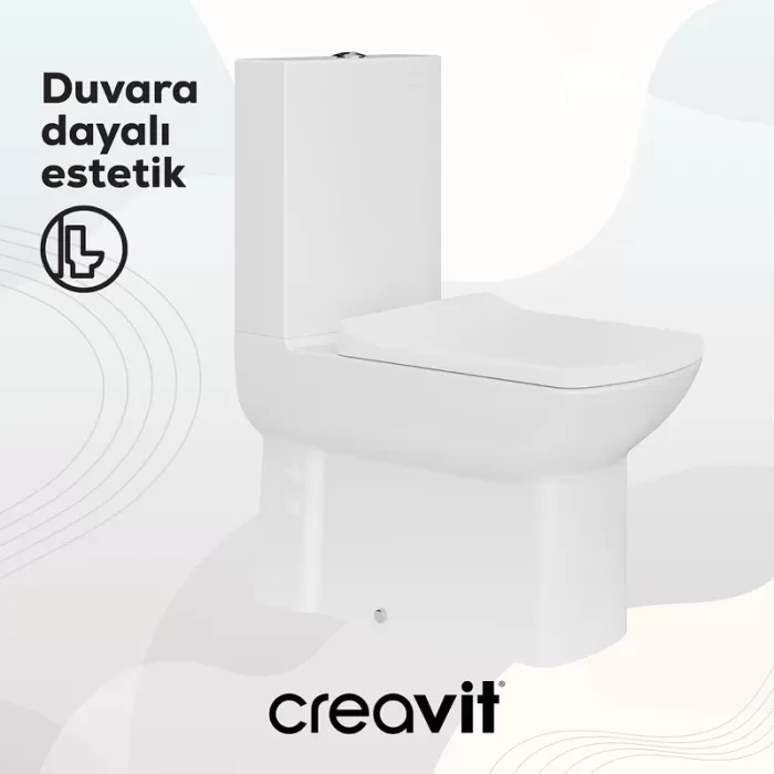 CREAVIT KLOZET DUVARA DAYALI LARA BEYAZ LR360 + İÇ TAKIM + REZERVUAR ( FULL SET )