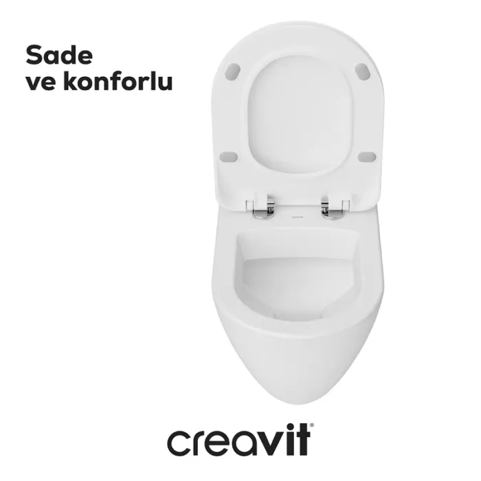 CREAVIT TERRA ASMA KLOZET BEYAZ TP325 ( KAPAK DAHİL DEĞİLDİR! )