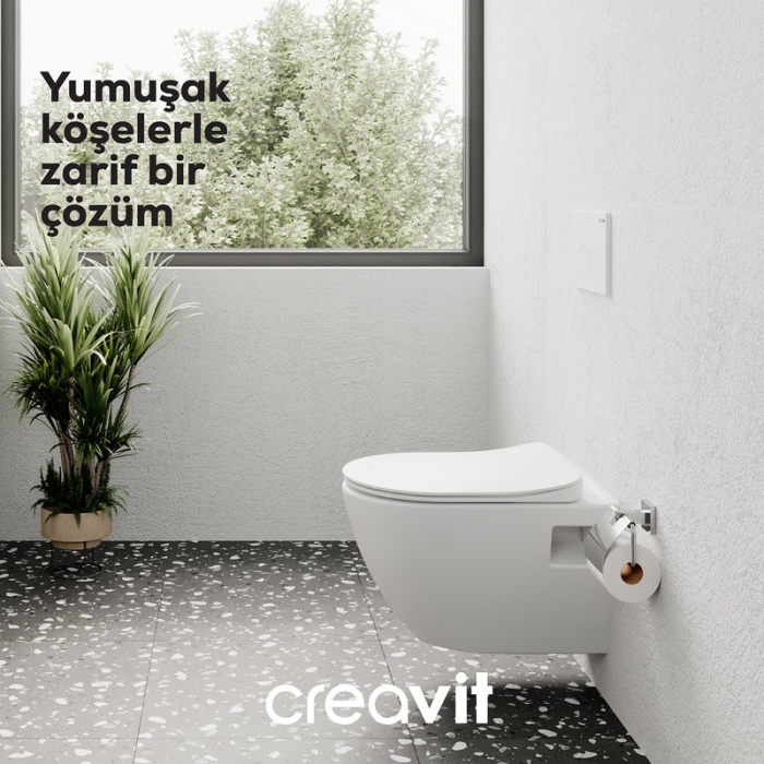 CREAVIT TERRA ASMA KLOZET BEYAZ TP325 ( KAPAK DAHİL DEĞİLDİR! )