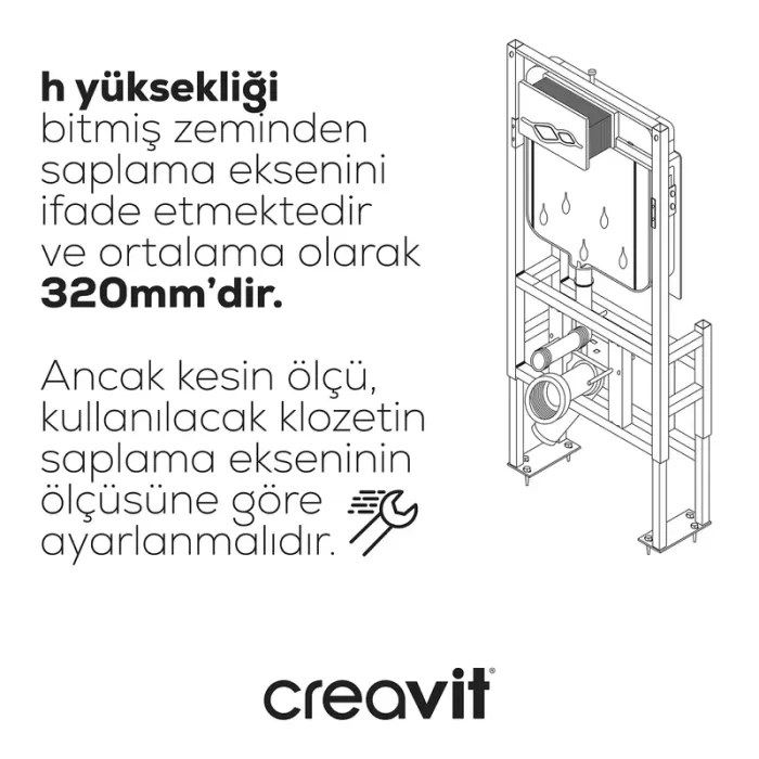 CREAVIT GÖMME REZERVUAR 3/6 ASMA KLOZET UYUMLU METAL AYAKLI GR5001