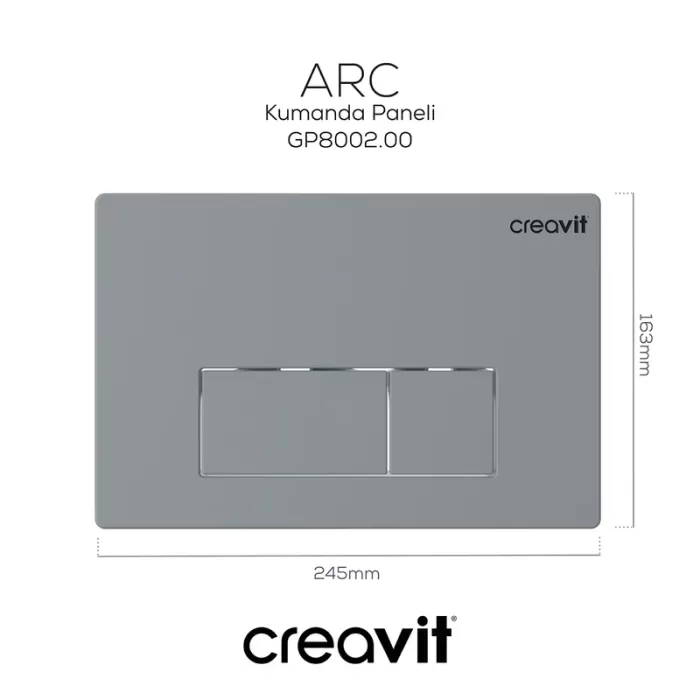 CREAVIT ARC MAT GRİ BOYALI KUMANDA PANELİ GP8002