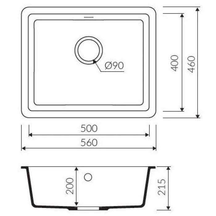 MARMORIN FADO 560 GRANİT EVİYE 1 GÖZLÜ DAMLALIKSIZ METALLIC BLACK METALİK SİYAH