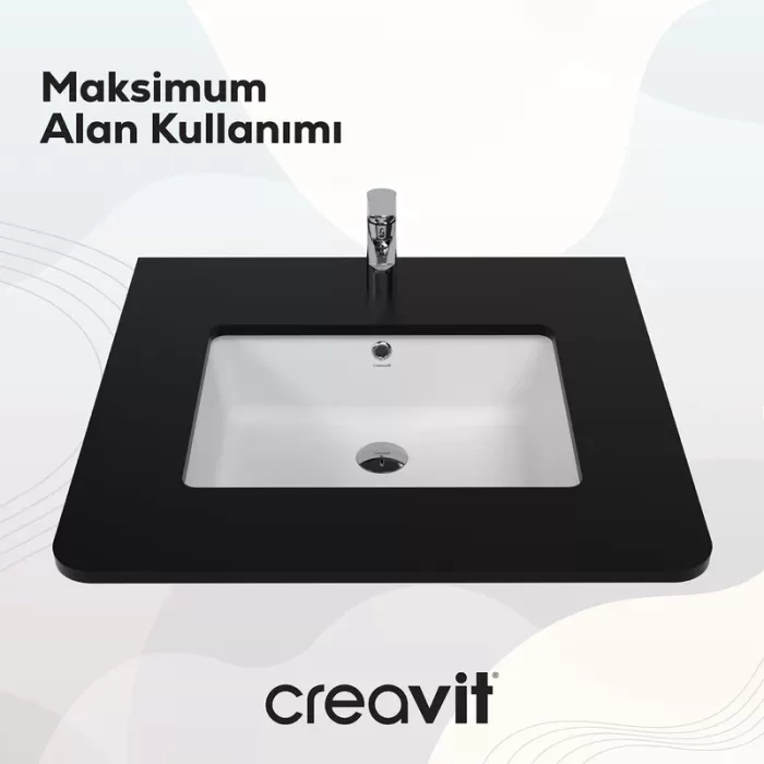CREAVIT TEZGAH ALTI LAVABO BEYAZ 38*51 CM TP738