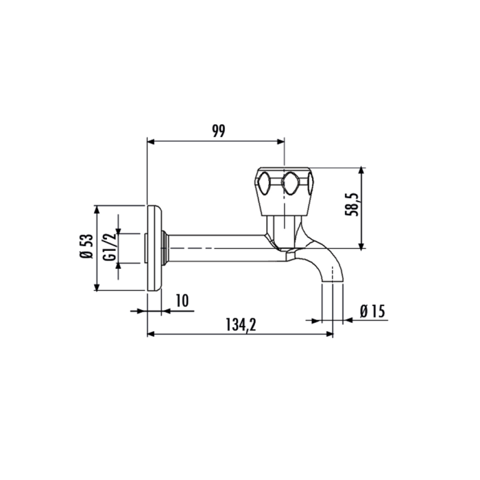 CREAVIT UZUN MUSLUK 1/2 KROM T201L