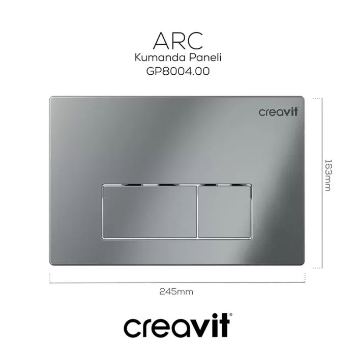 CREAVIT ARC PARLAK KROM KAPLAMA KUMANDA PANELİ GP8004