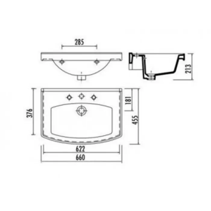 CREAVIT TEFEN LAVABO DOLAP UYUMLU 65CM TF065