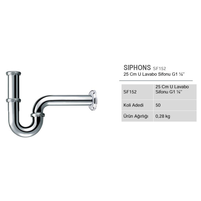 CREAVIT LAVABO SİFONU U G1 1/4 SF152